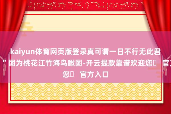 kaiyun体育网页版登录真可谓一日不行无此君也耶!”图为桃花江竹海鸟瞰图-开云提款靠谱欢迎您✅ 官方入口