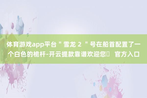 体育游戏app平台＂雪龙 2 ＂号在船首配置了一个白色的桅杆-开云提款靠谱欢迎您✅ 官方入口