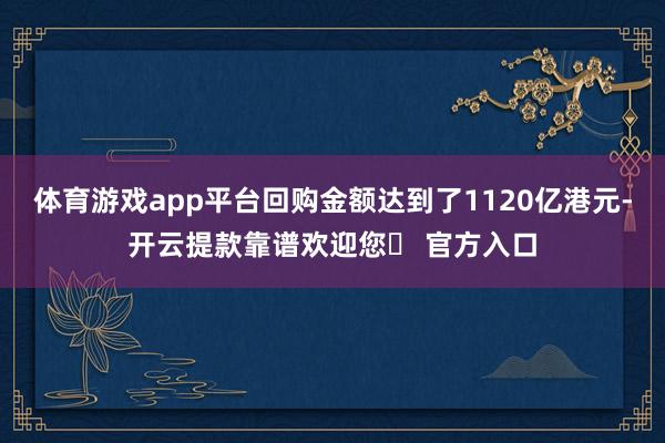 体育游戏app平台回购金额达到了1120亿港元-开云提款靠谱欢迎您✅ 官方入口